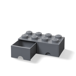 LEGO® úložný box 8 s šuplíky tmavě šedá