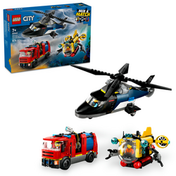 LEGO® City 60462 Remix: Helikoptéra, hasičský vůz a ponorka